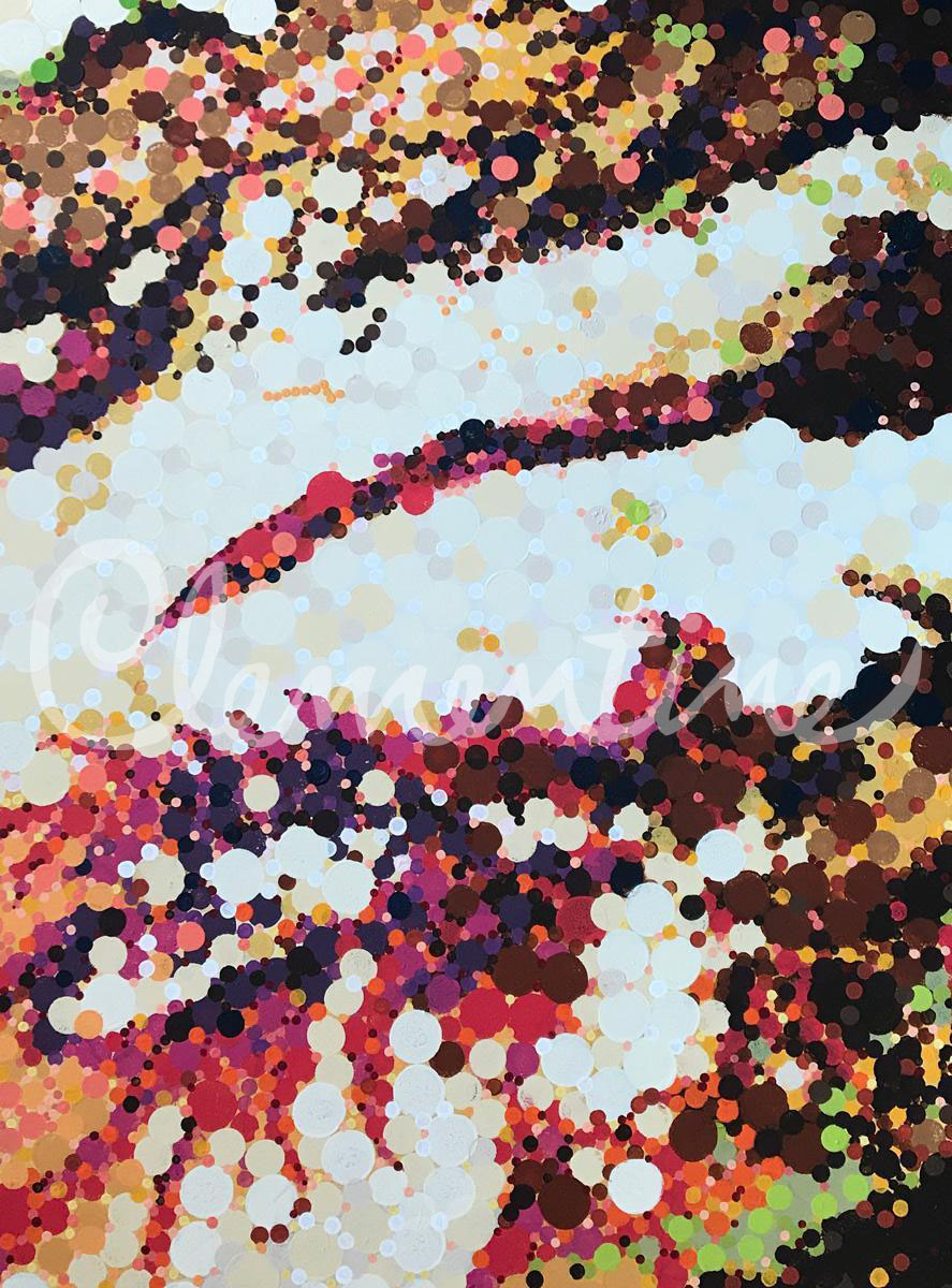 Painting with tans and reds and browns.